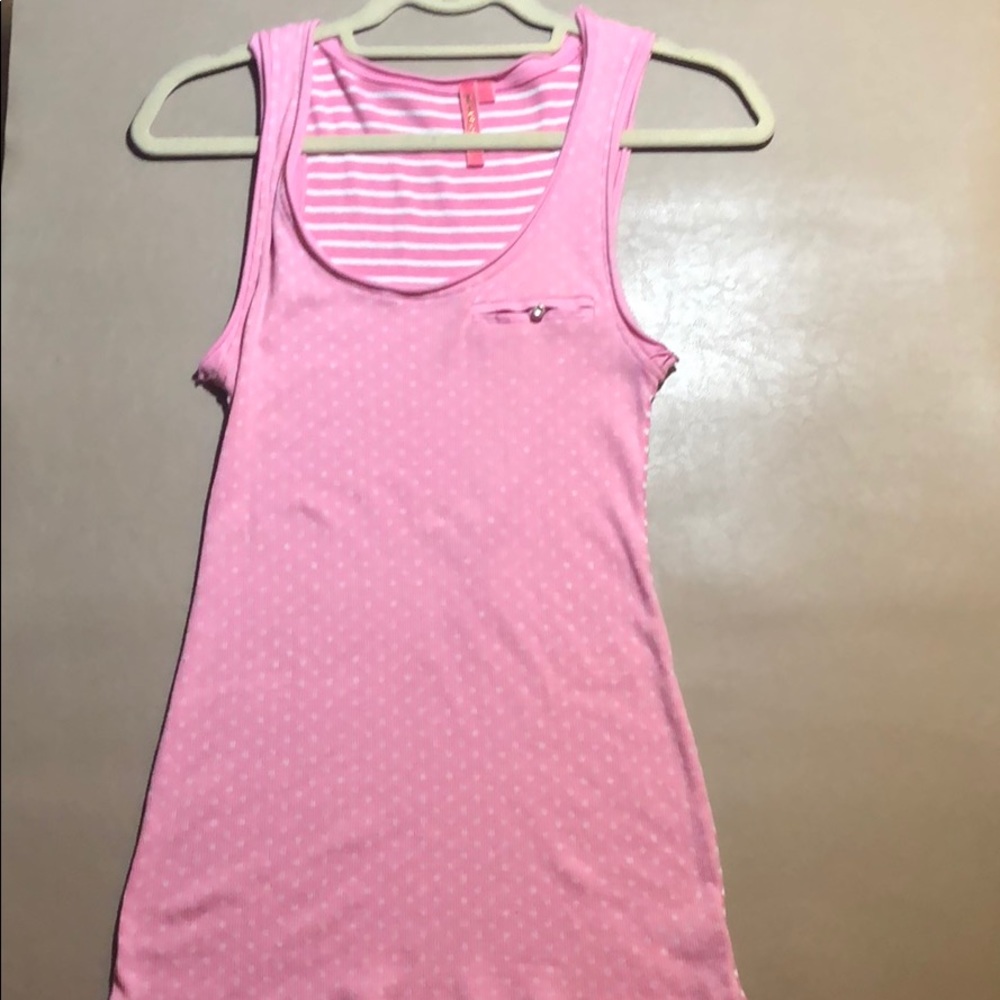 SOLD Pink/White tank